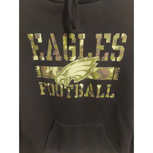 Nike Philadelphia Eagles Sweatshirt Hoodie NFL Men M Black Camoflauge Pockets - Picture 2 of 8